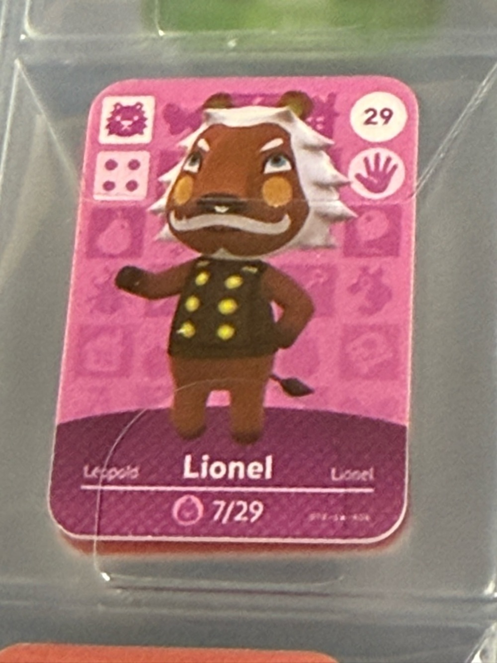 Lionel Animal Crossing #29 New Horizons Amiibo NFC Mini Card VG